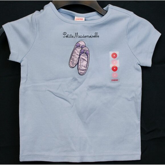 2008 Gymboree Petite Mademoiselle Shirt sz 4 Satin Ballet Slippers Embroidered - Picture 1 of 4